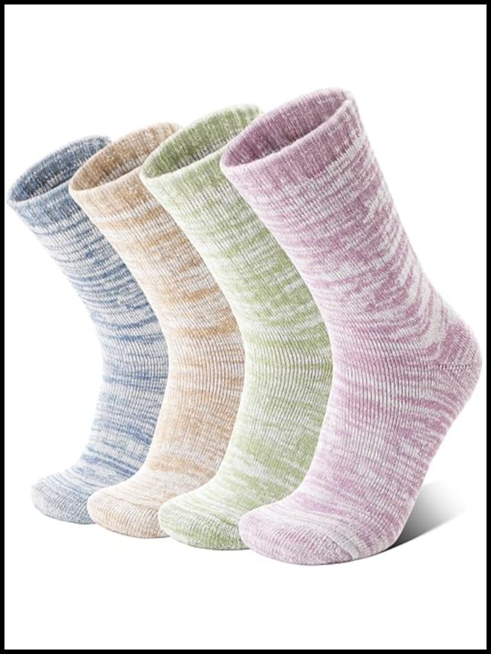 Merino Wool Hiking Socks Boot Crew Work Compression Socks 4 Pairs